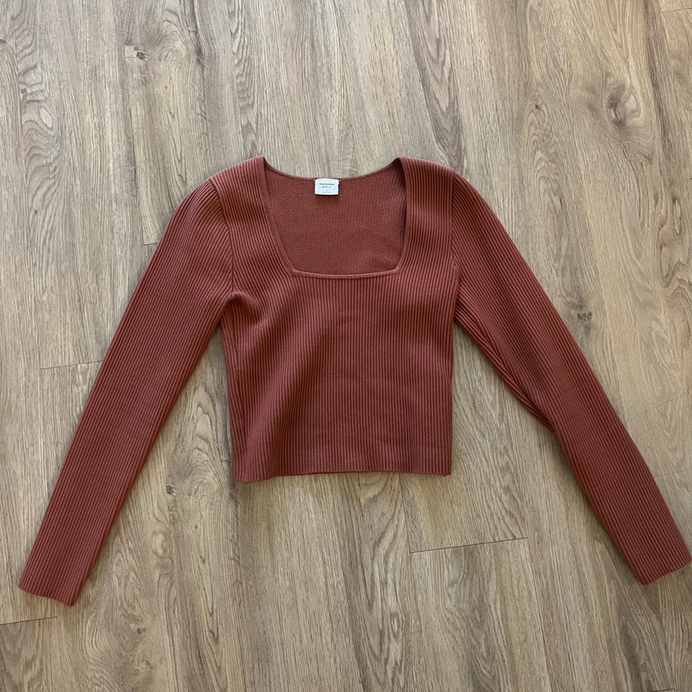 Abercrombie square neck ribbed sweater